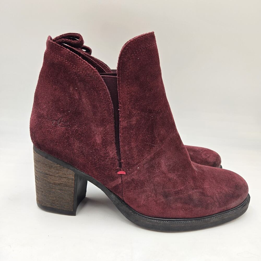 Bos. & Co. Horton Red Suede Booties Ankle Chelsea Boots Size 40 US Women 9.5 M